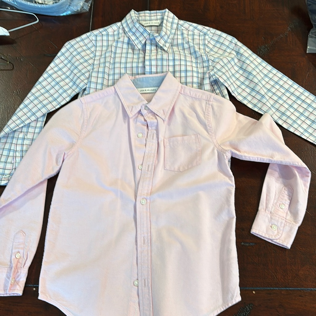Two Boys Like New Janie And Jack 100% Cotton Long Sleeve Shirts Size 6